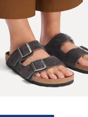 BIRKENSTOCK women ARIZONA SOFT FOOTBED Suede Color: Charcoal size 40 US 9.5